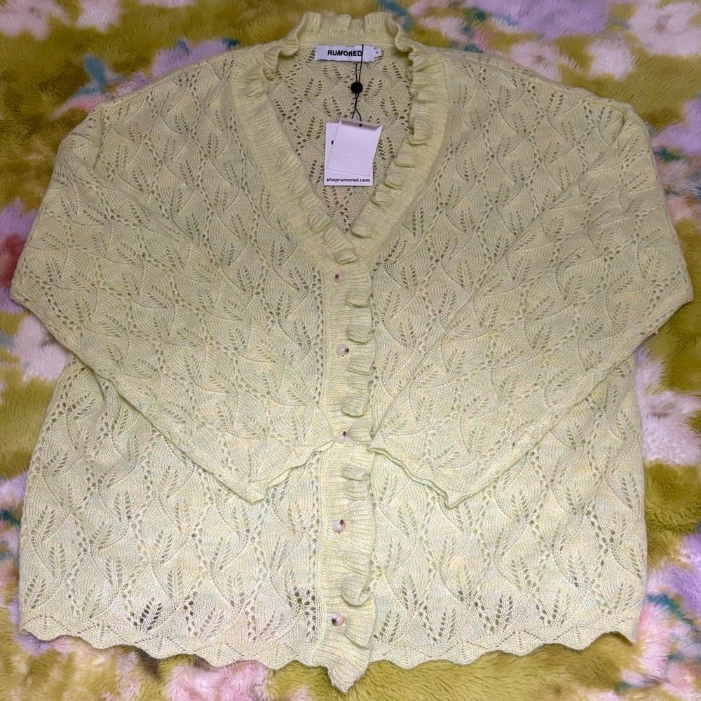 Rumored Light Yellow Women's Cardigan NWT - Picture 4 of 6